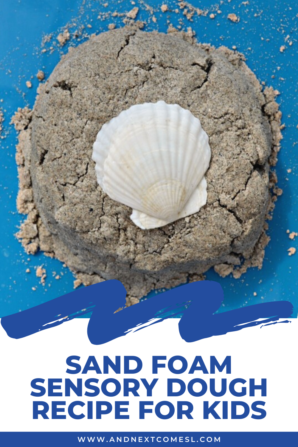Easy 3 ingredient sand foam sensory dough recipe for kids