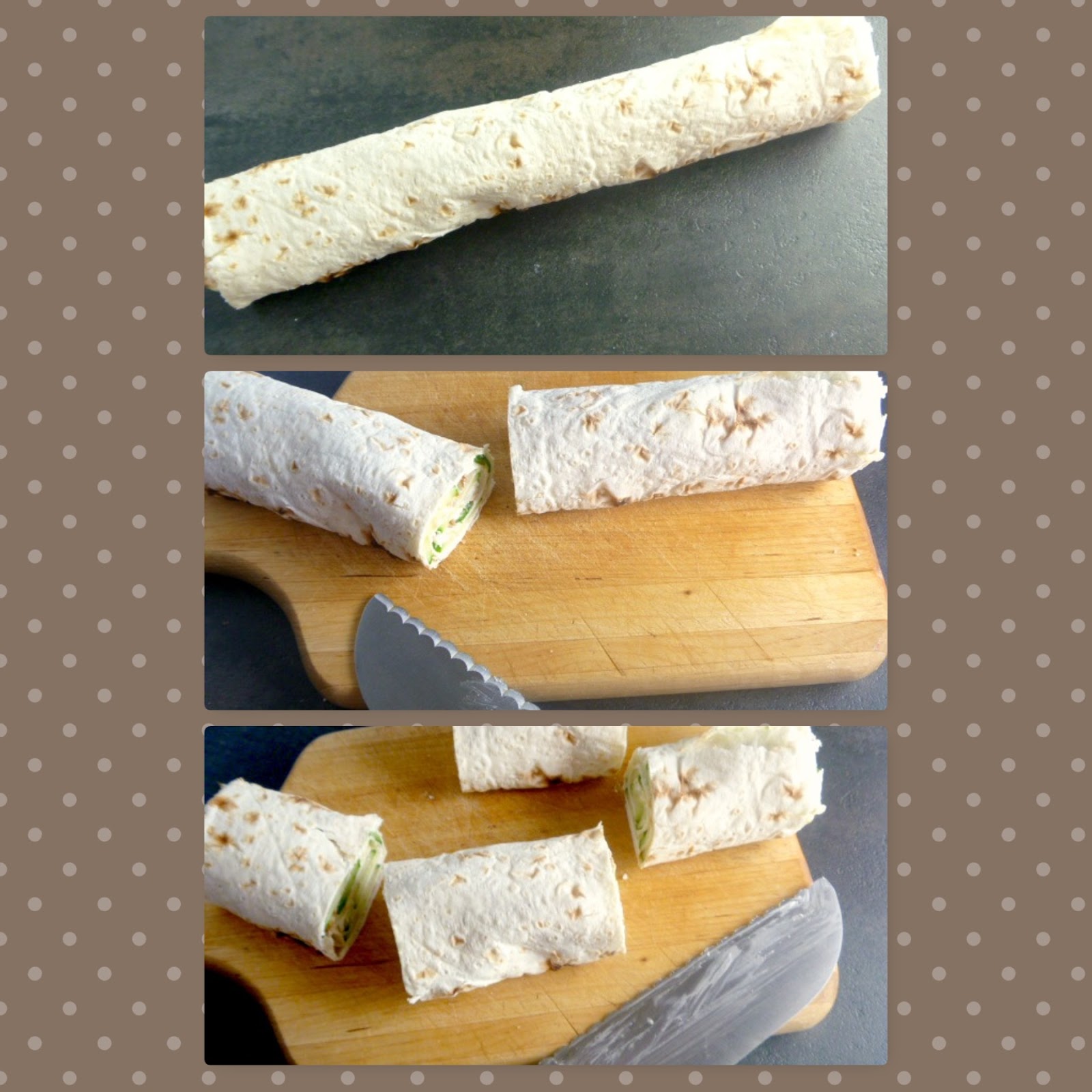 Slice of Southern Cucumber and Cream Cheese Lavash Wraps