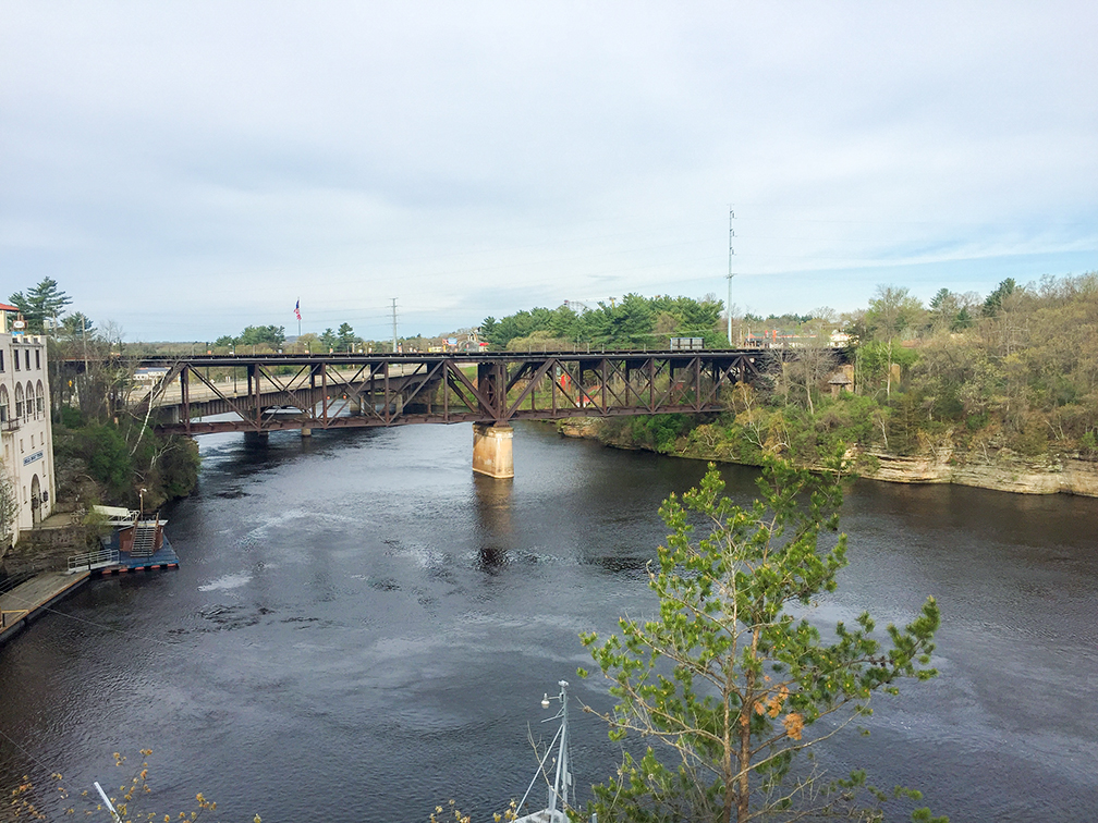 View of the Wisconsin River from the Wisconsin Dells Riverwalk