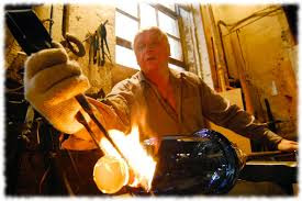 Modern Glassmaker at His Work Modern Glassmaker at His Work