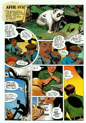 A comic book page showing action at the "Bulldog Cafe."