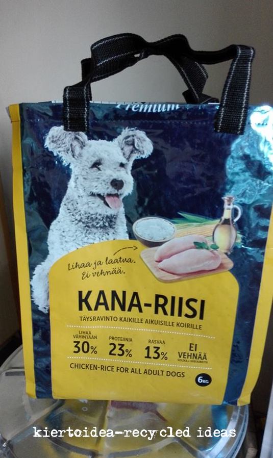 upcycled dog food bag