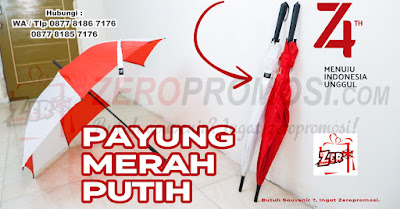 payung promosi HUT RI, payung 17an, Souvenir di Perayaan HUT RI, grosir payung murah, payung warna merah putih dengan harga terjangkau