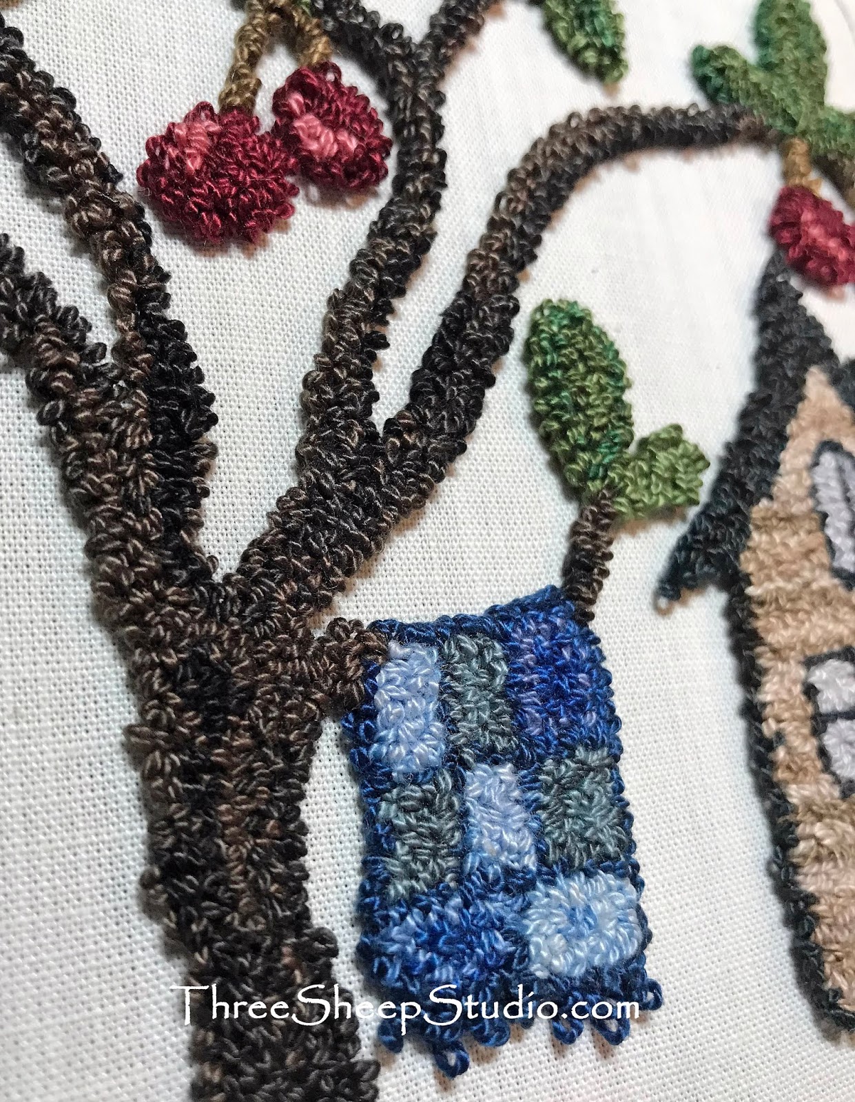 Three Sheep Studio Cherry Hill Farm Punch Needle...