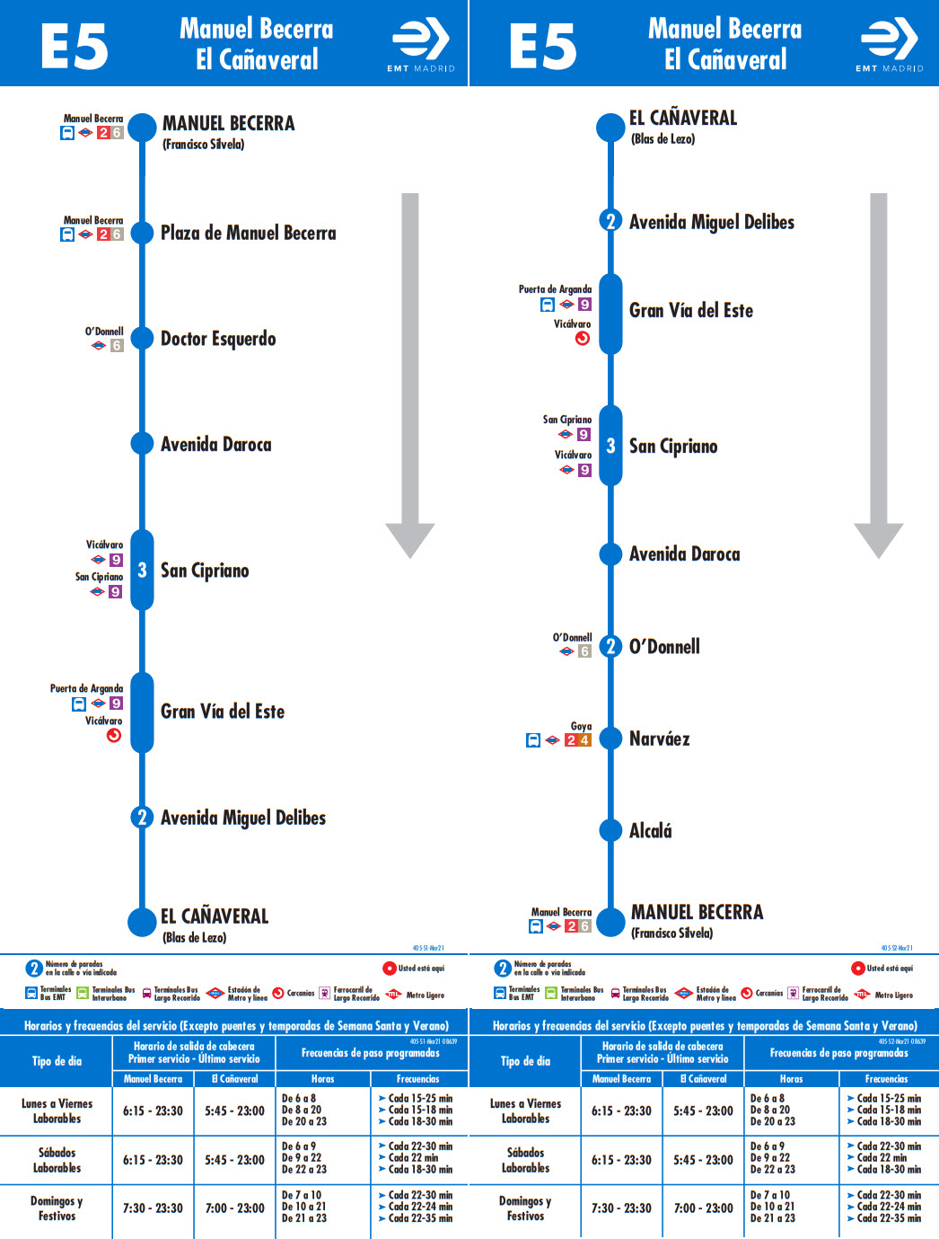 Recorrido de la nueva línea E5 de autobuses EMT 'El Cañaveral Manuel Recorrido de la nueva línea E5 de autobuses EMT 'El Cañaveral Manuel