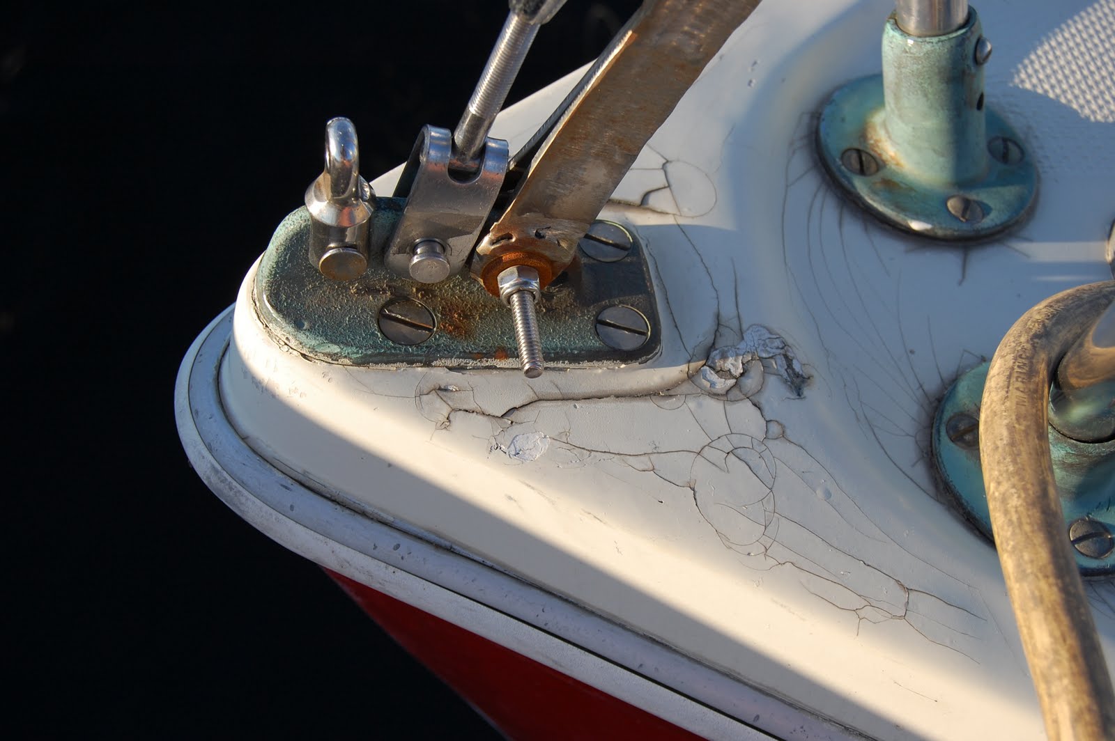 chain plate on a sailboat