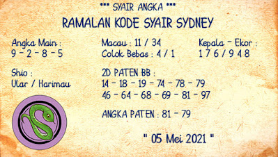 syair sydney rabu