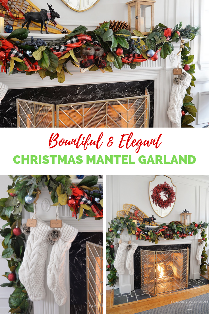 elegant christmas mantel garland, christmas mantle garland ideas, beautiful christmas garland