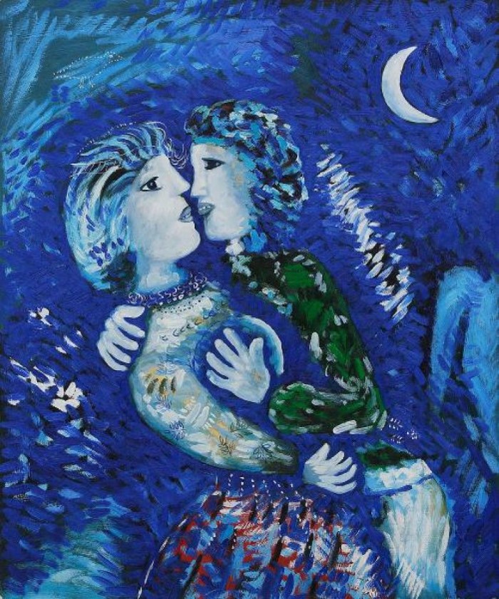 Влюбленные с полумесяцем. 1927 г. Марк Шагал