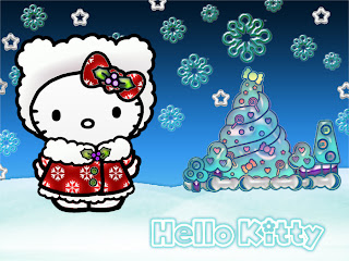 Hello Kitty Christmas desktop wallpaper background 900x765