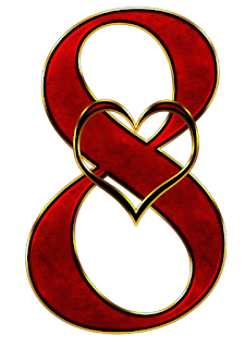 Alfabeto Rojo con Dorado y Corazón.