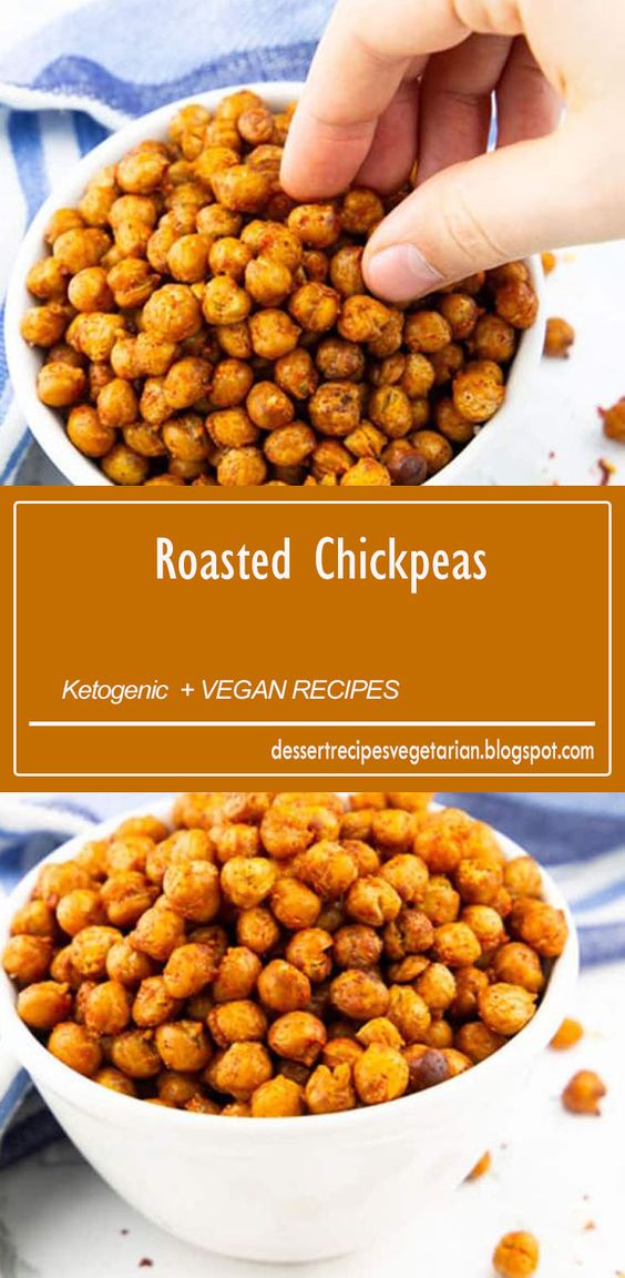 These roasted chickpeas make the perfect vegan snack or vegan party food! They're perfectly seasoned, a bit spicy, and super easy to prepare. One of my favorite vegan recipes for snacking! #vegan #veganrecipes #partyfood