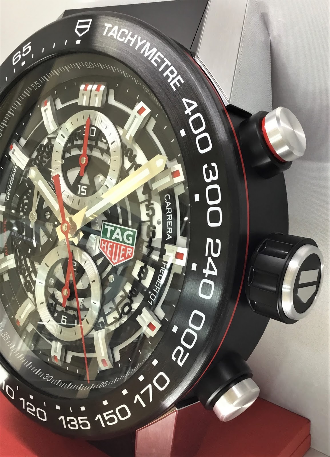 TAG HEUER ENTHUSIAST ON THE WALL TAG Heuer Carrera Heuer 01 Dealer Clock