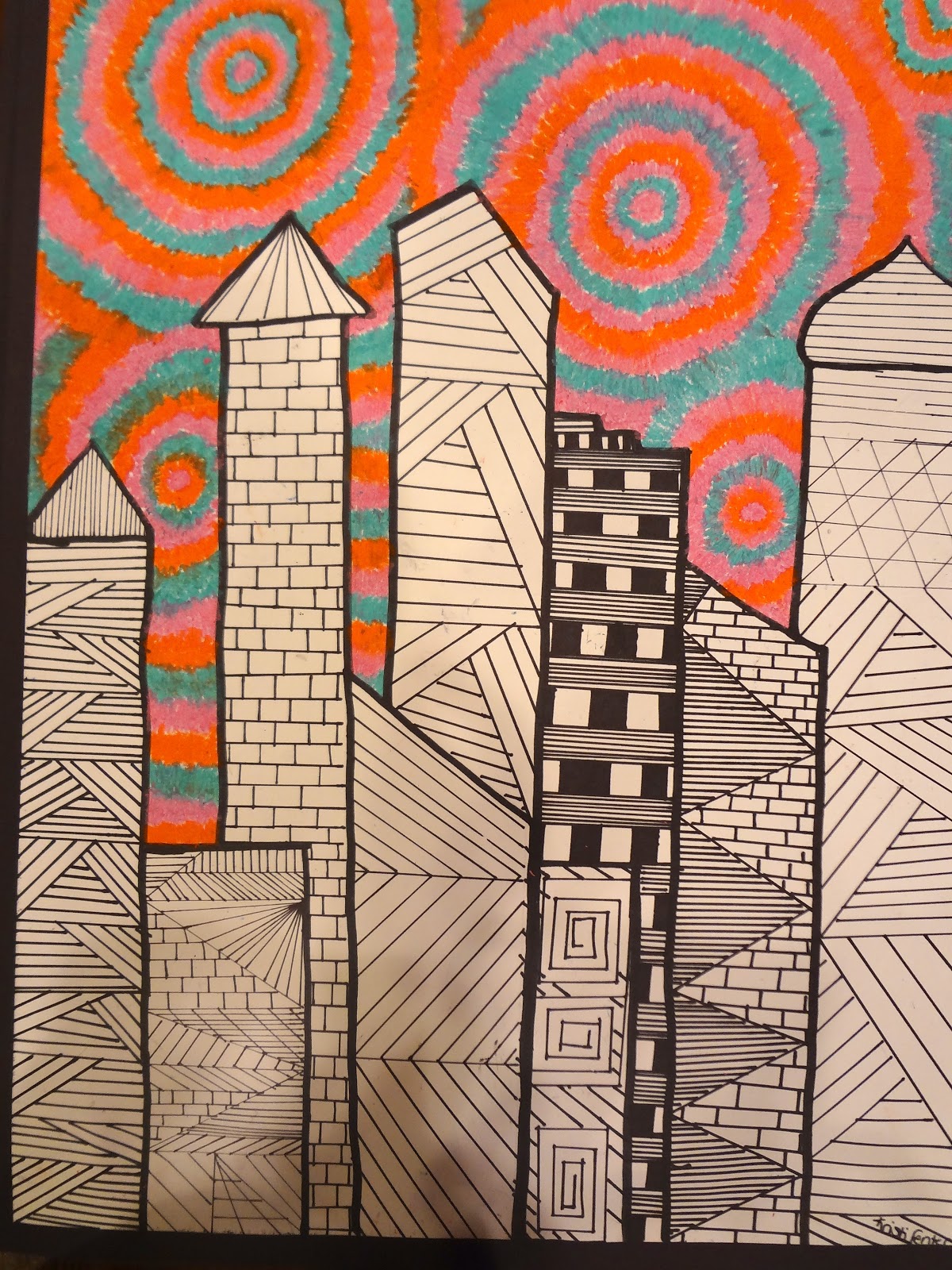 Sharpies, paint, and paper! Oh my!: 8th Grade Art