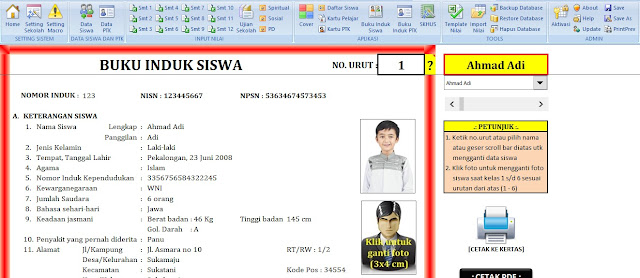 BUKU INDUK SISWA DAN PTK SD/MI K13 TERBARU MAZGURU EDUSOFT