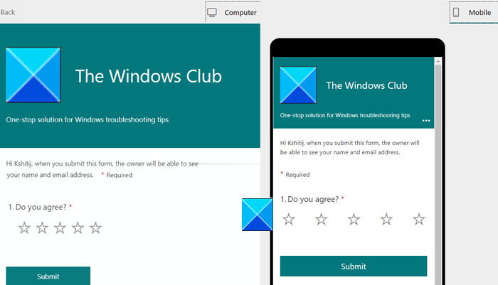 Vista previa de Microsoft Forms para Excel