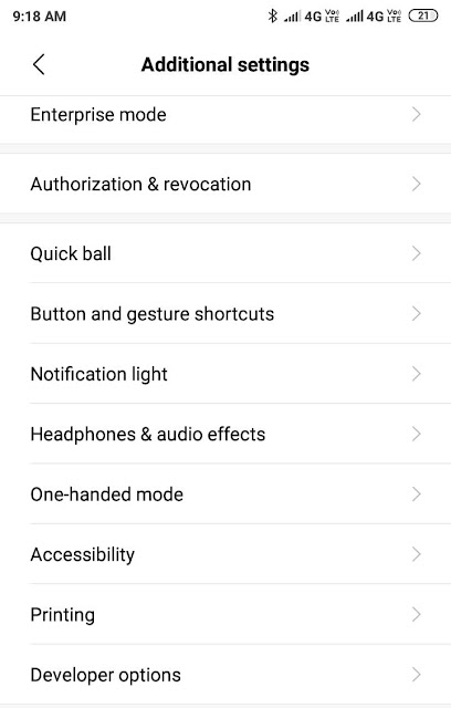 Open developer options in Xiaomi devices