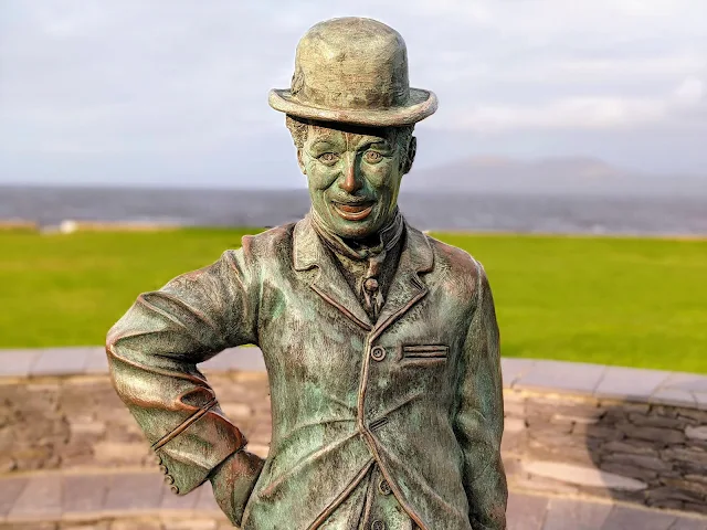 Charlie Chaplin statue in Waterville Ireland