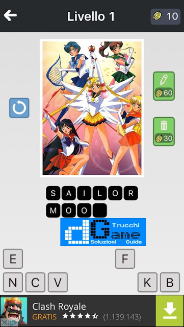 Anime Quiz soluzione pacchetto 1 livelli (1-12)