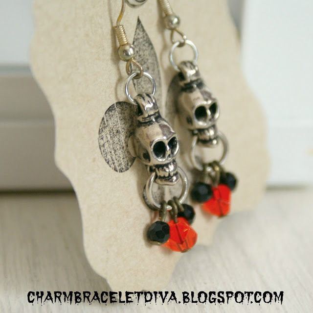 Halloween Vintage skull earrings Dia de los Muertos earrings