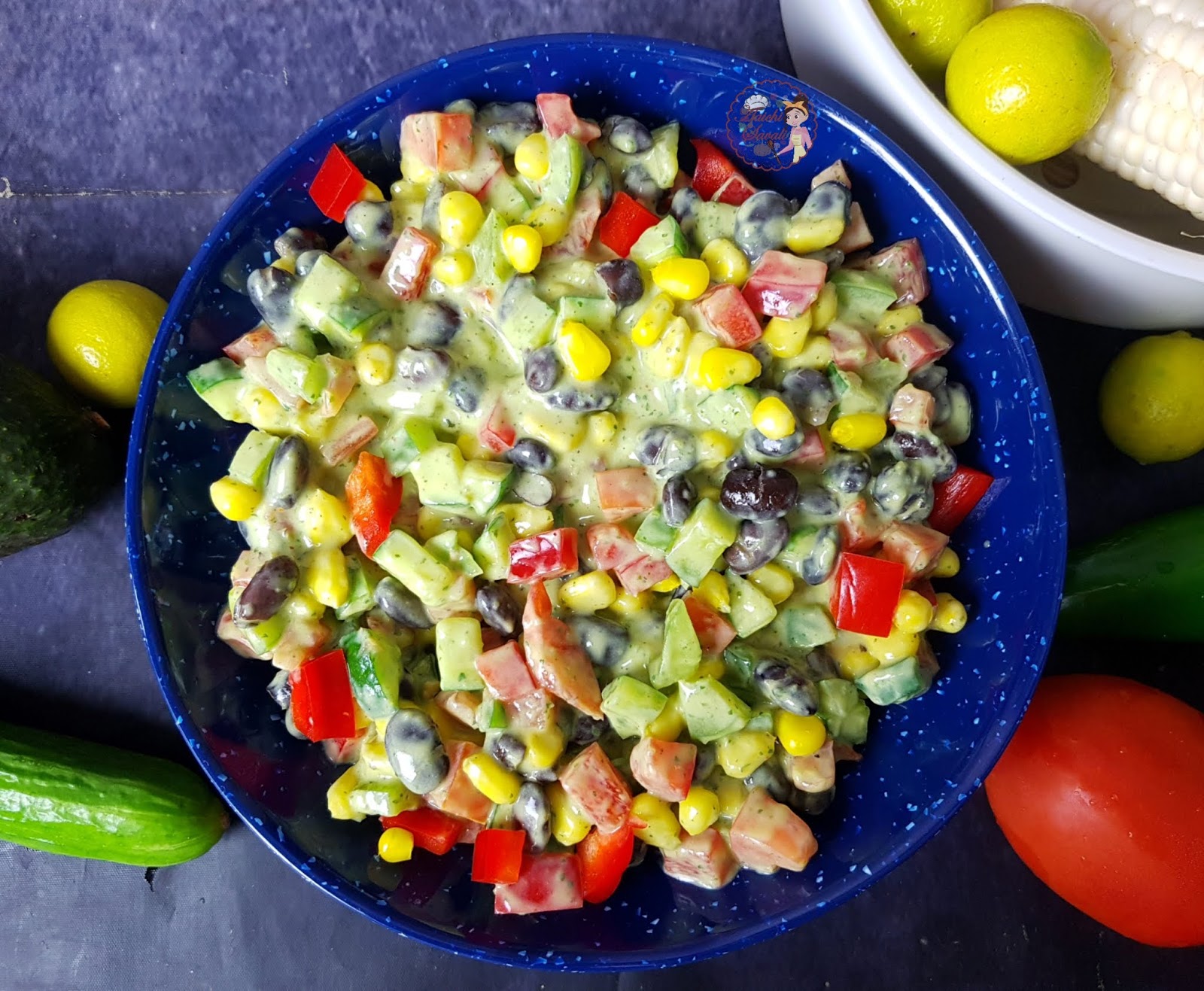 Instant Pot Mexican Beans Salad with Creamy Avocado Vinaigrette