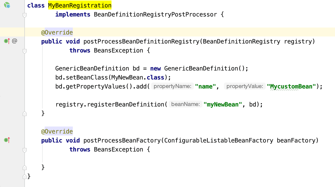 Spring Framework BeanDefinitionRegistryPostProcessor Example