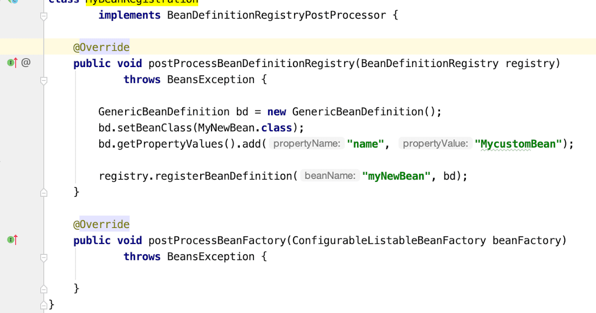 Spring Framework BeanDefinitionRegistryPostProcessor Example