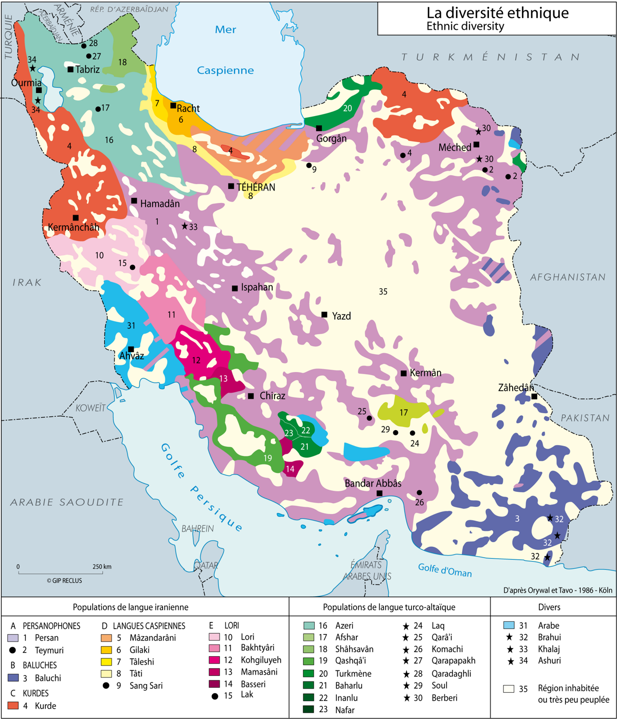 Map of ethnic diversity in Iran (1986) | Old New Maps