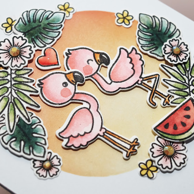 Sunny Studio Stamps: Fabulous Flamingos Seasonal Trees Wavy Border Dies Summer Tropical Themed Cards by Lexa Levana and Rachel Alvarado