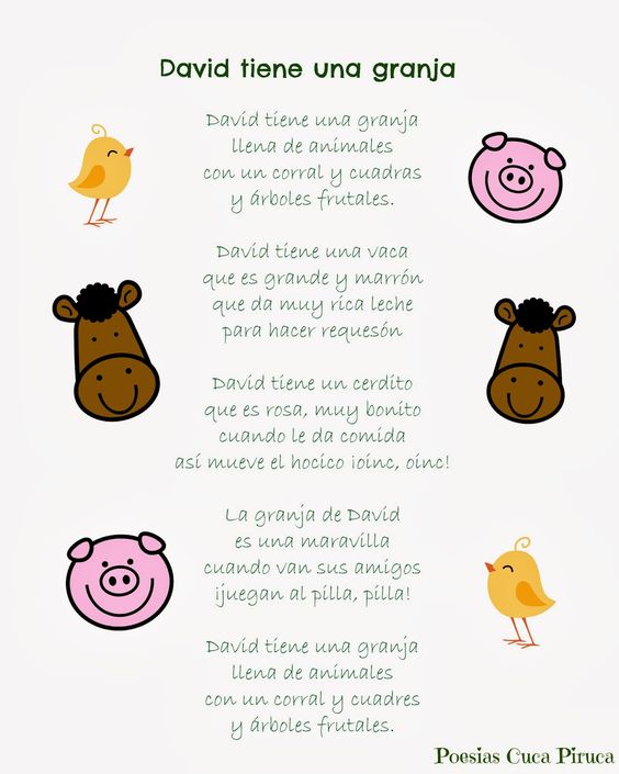 PEQUEÑOS RATITOS Poesía David tiene una granja PEQUEÑOS RATITOS Poesía David tiene una granja