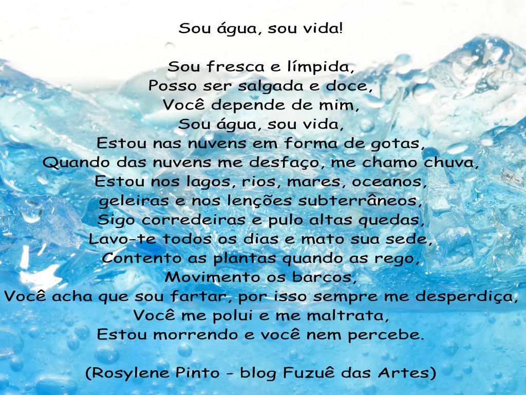 Poema Sobre A água Com 4 Estrofes - RETOEDU