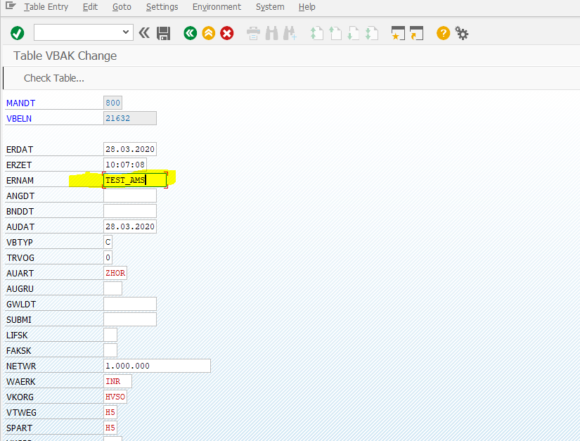 How to change records in SAP using debug mode