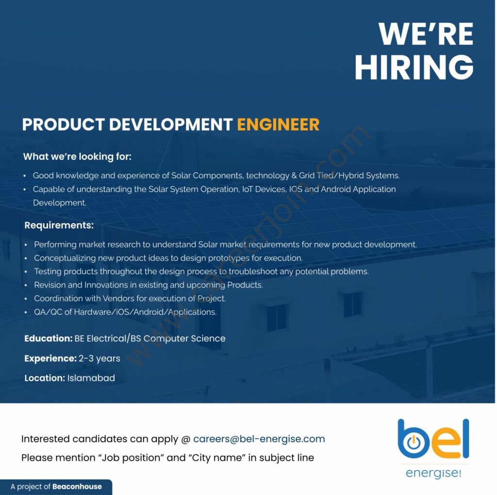 Beacon Energy Ltd BEL Jobs 2021 in Pakistan