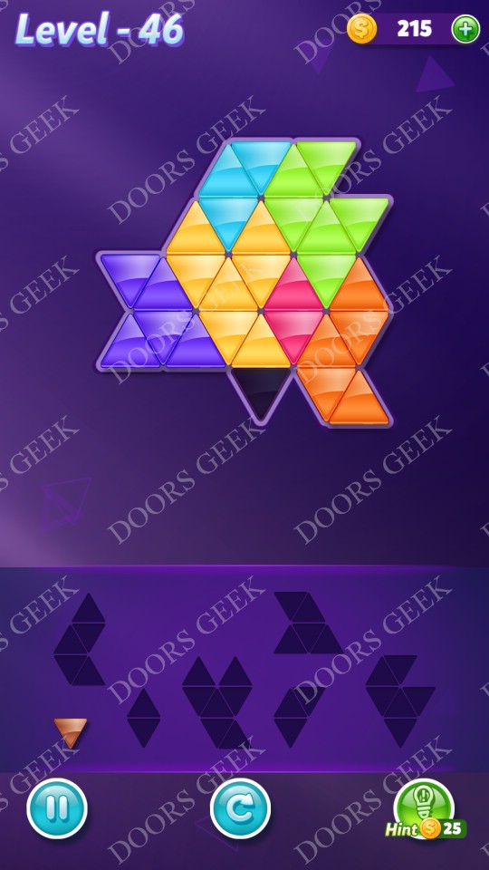 Block! Triangle Puzzle Advanced Level 46 Solution Doors Geek