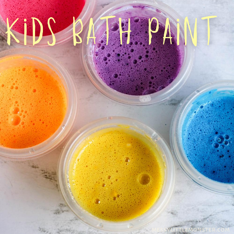 Kids Bath Paint Recipe - Make bathtime even more fun! - Messy Little Monster