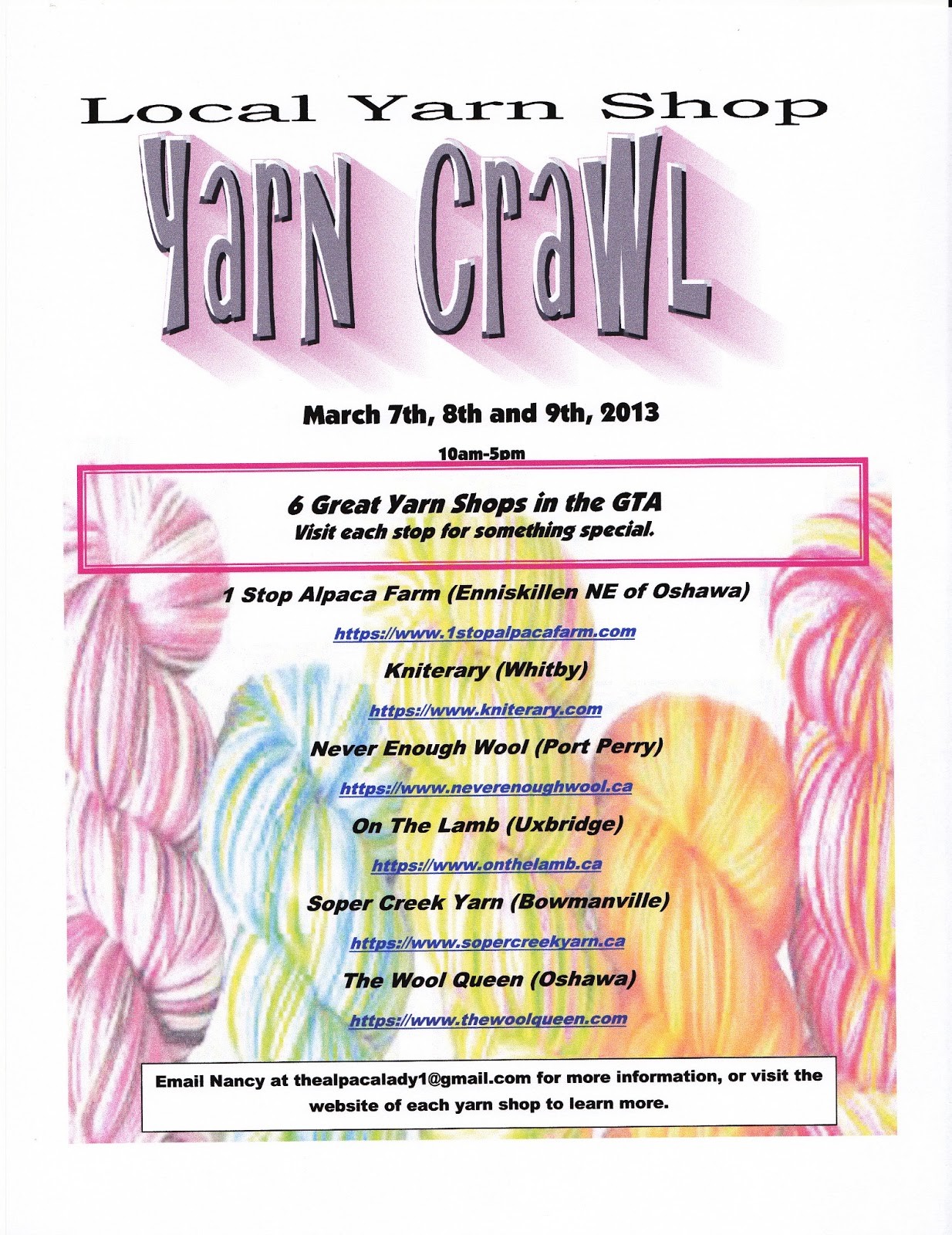 Soper Creek Yarn March....