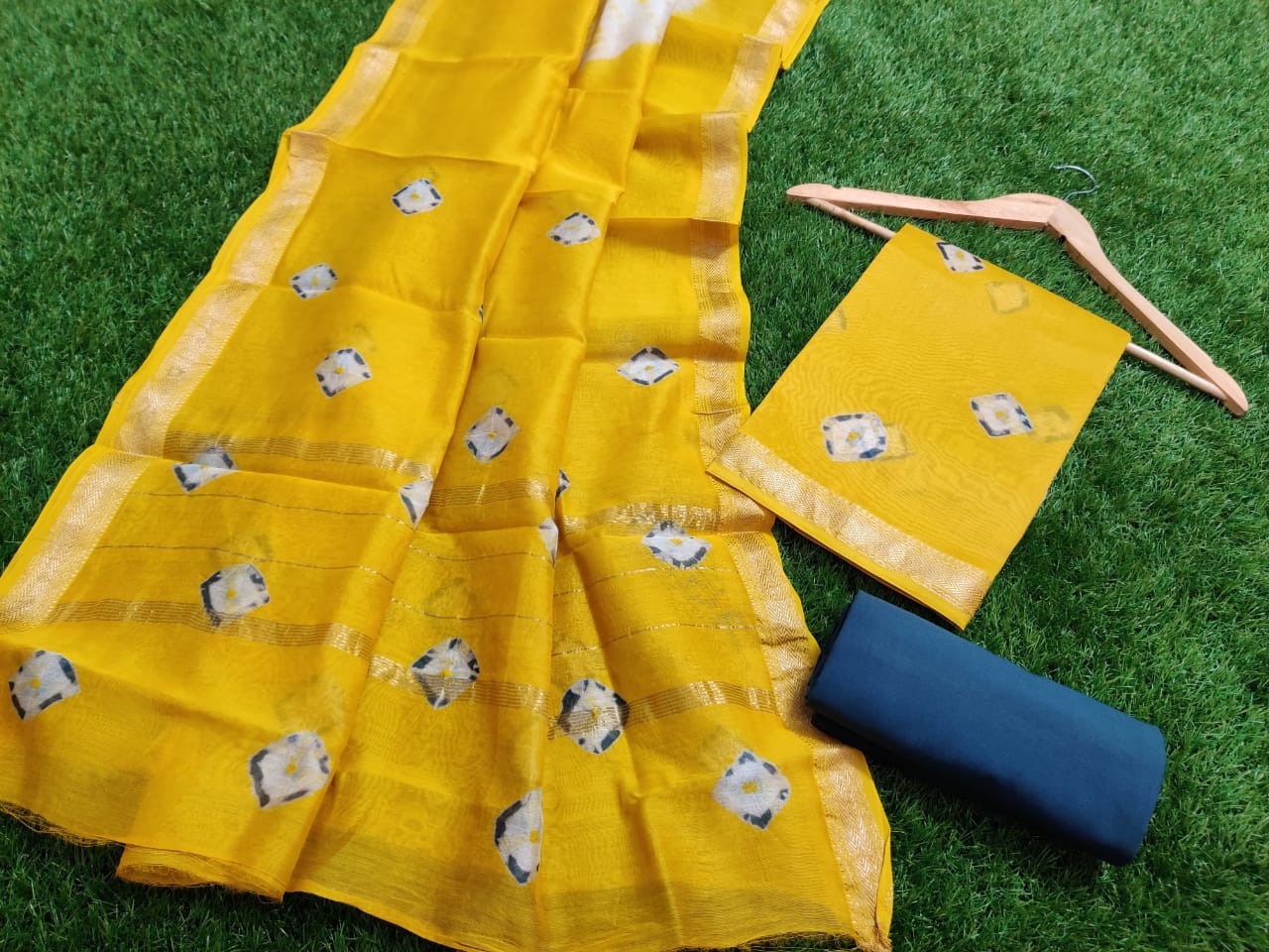 Block print maheshwari silk sarees