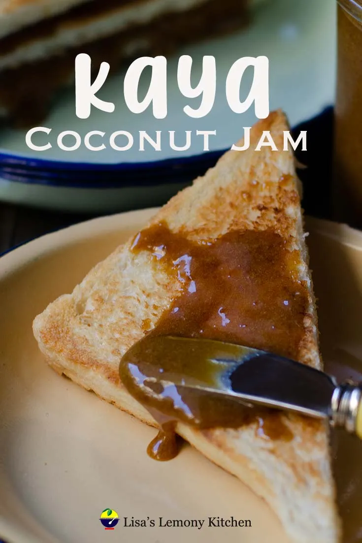 Malaysian coconut jam recipe. Kaya or Coconut Curd (jam) ~ a delicious spread made from eggs, coconut cream and sugar. Delicious with toast and morning coffee.