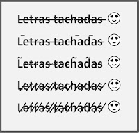 Letras tachadas