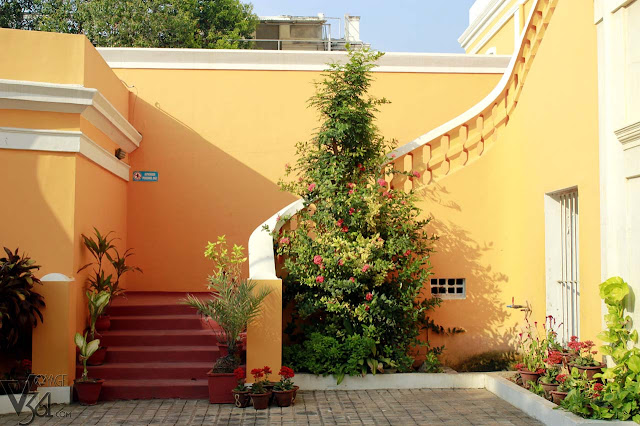 Inside the campus at Institut Français De Pondichéry, Rue Saint Louis Inside the campus at Institut Français De Pondichéry, Rue Saint Louis