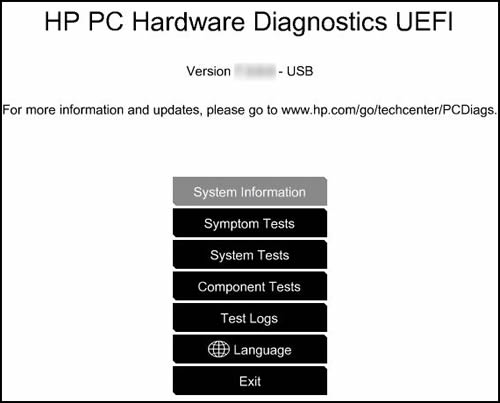 โปรแกรมวินิจฉัยฮาร์ดแวร์ UEFI