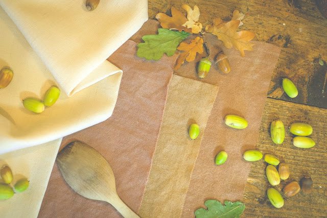 plant dye fabrics akorns and akorns on a table