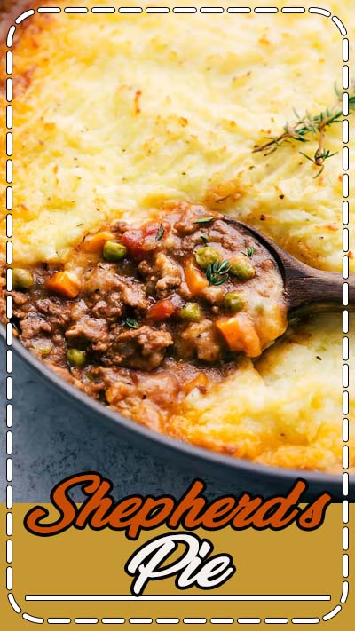 The ultimate BEST EVER Shepherd's Pie! A delicious and simple dinner! via chelseasmessyapron.com (try with Yukon gold and russet potatoes like she says; don’t use grape juice because it is too sweet try 1/4 cup wine and 1/4 cup chicken broth to lighten it and could up to 1/2 cup wine if not too strong, don’t use cast iron skillet because it will overflow, don’t go over on liquids, add enough flour to take away the shine on the meat, cw)