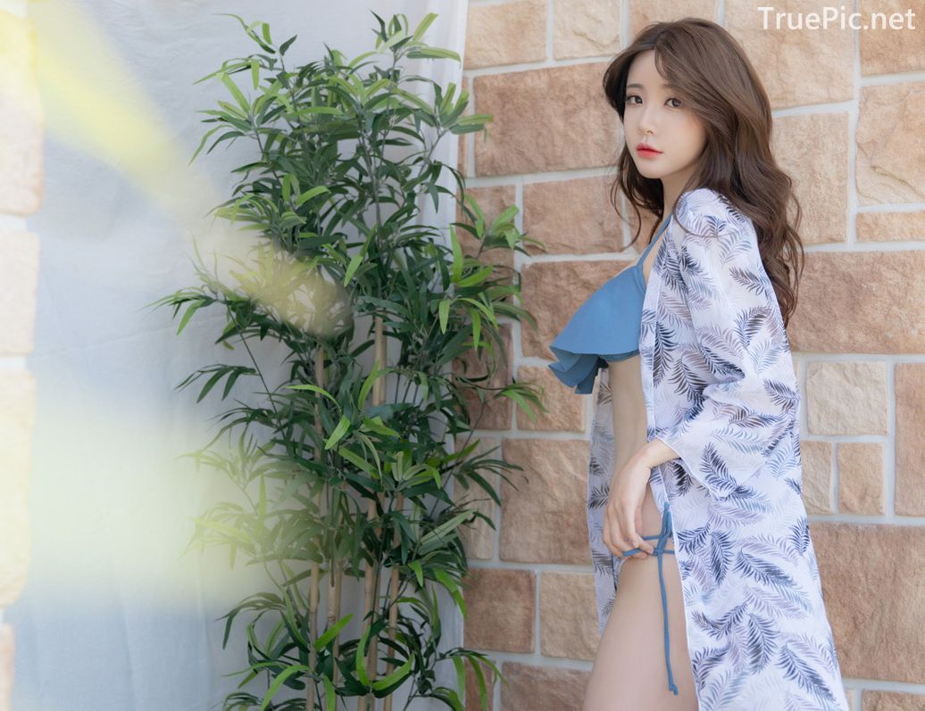 Korean model and fashion - Yoo Gyeong - In front of Brick Wall - Beachwear fashion