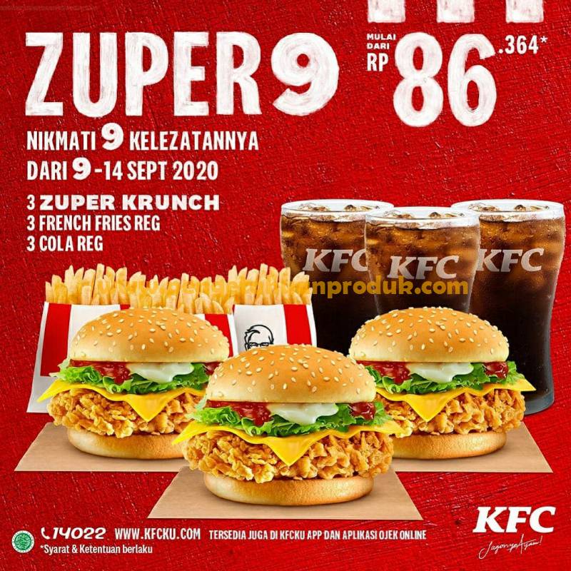 Promo KFC ZUPER 9 Terbaru Periode 9 - 14 September 2020
