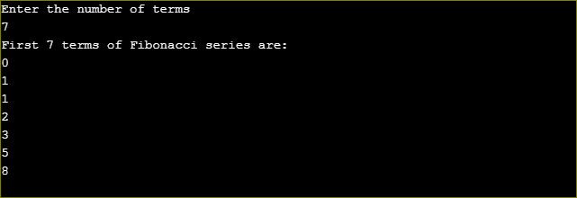Fibonacci series in C programming