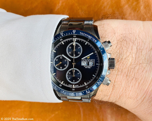 Vesuviate Automatic Chronograph Blue wrist shot