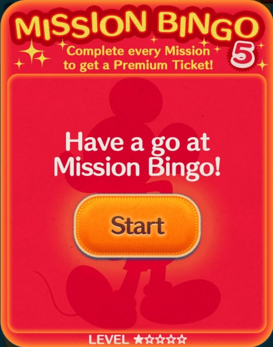 LINE: Disney Tsum Tsum (Global) - Mission Bingo Cards 【up to Bingo 24