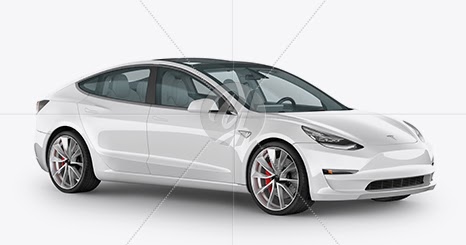 Download Tesla Model 3 Mockup Half Side View Psd Mockup Smart Object Free Psd Mockup Templates PSD Mockup Templates