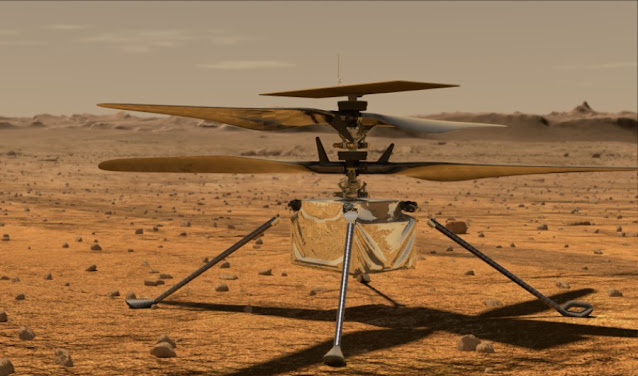 Helicopter flying in the planet Mars